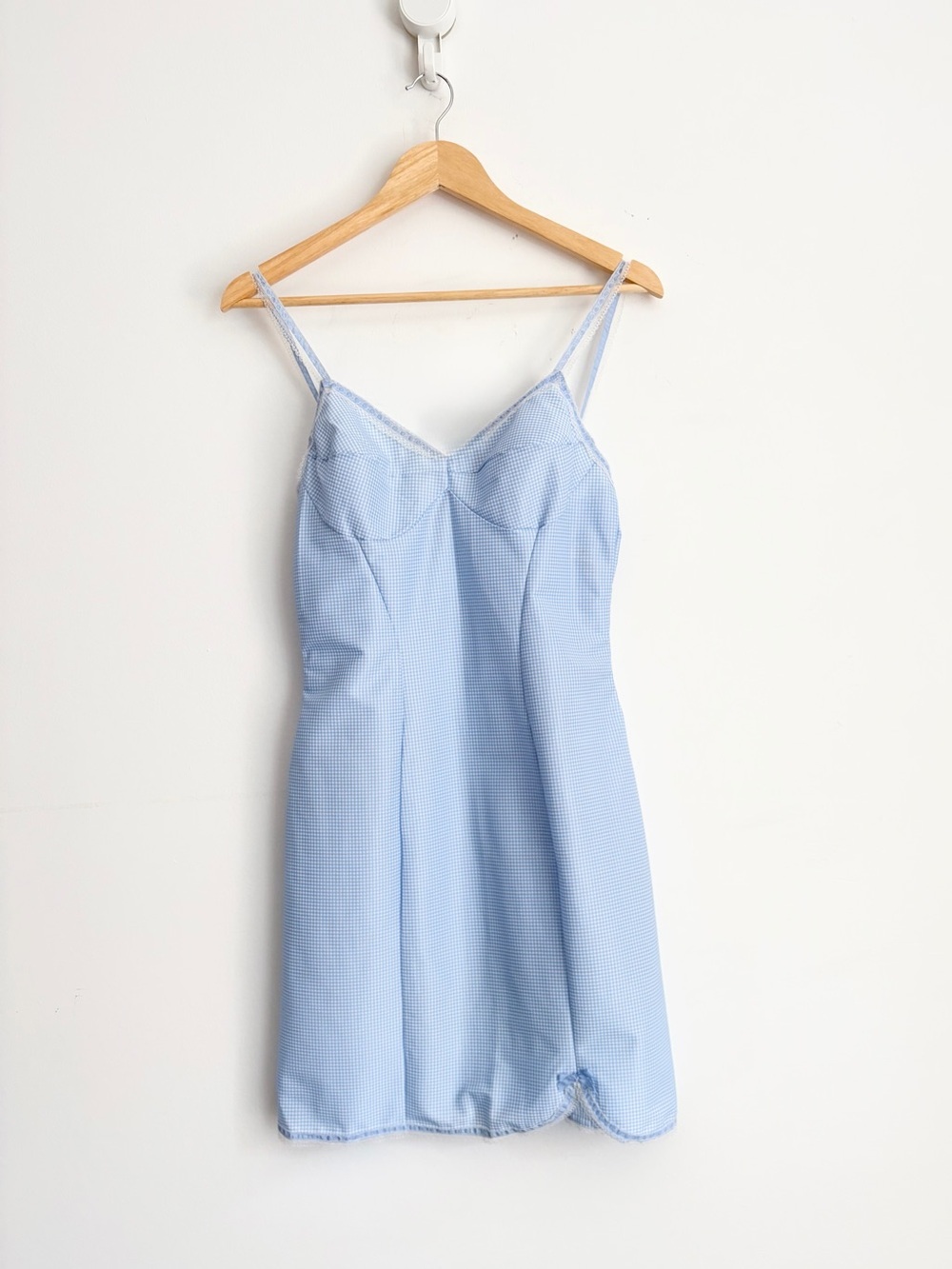 Vintage Dorothy Perkins Gingham Slip Dress Bow Coquette Twee Size S